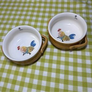 Sur La Table Mustard/White Jacques Handcrafted Ceramic Bowls